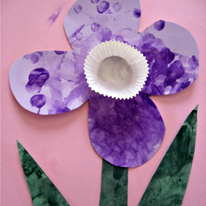 purple cupcake liner flower