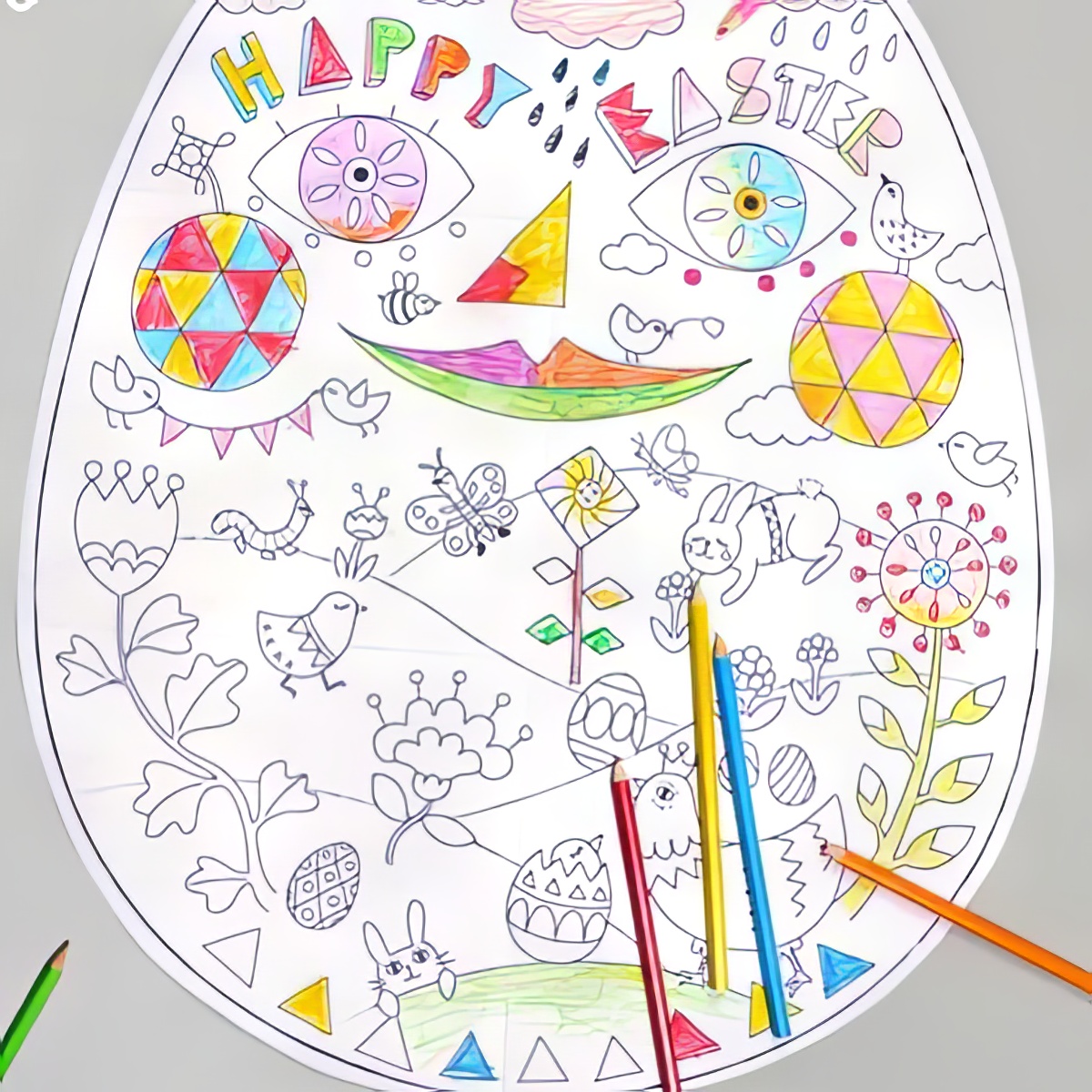 giant easter egg easter coloring pages free