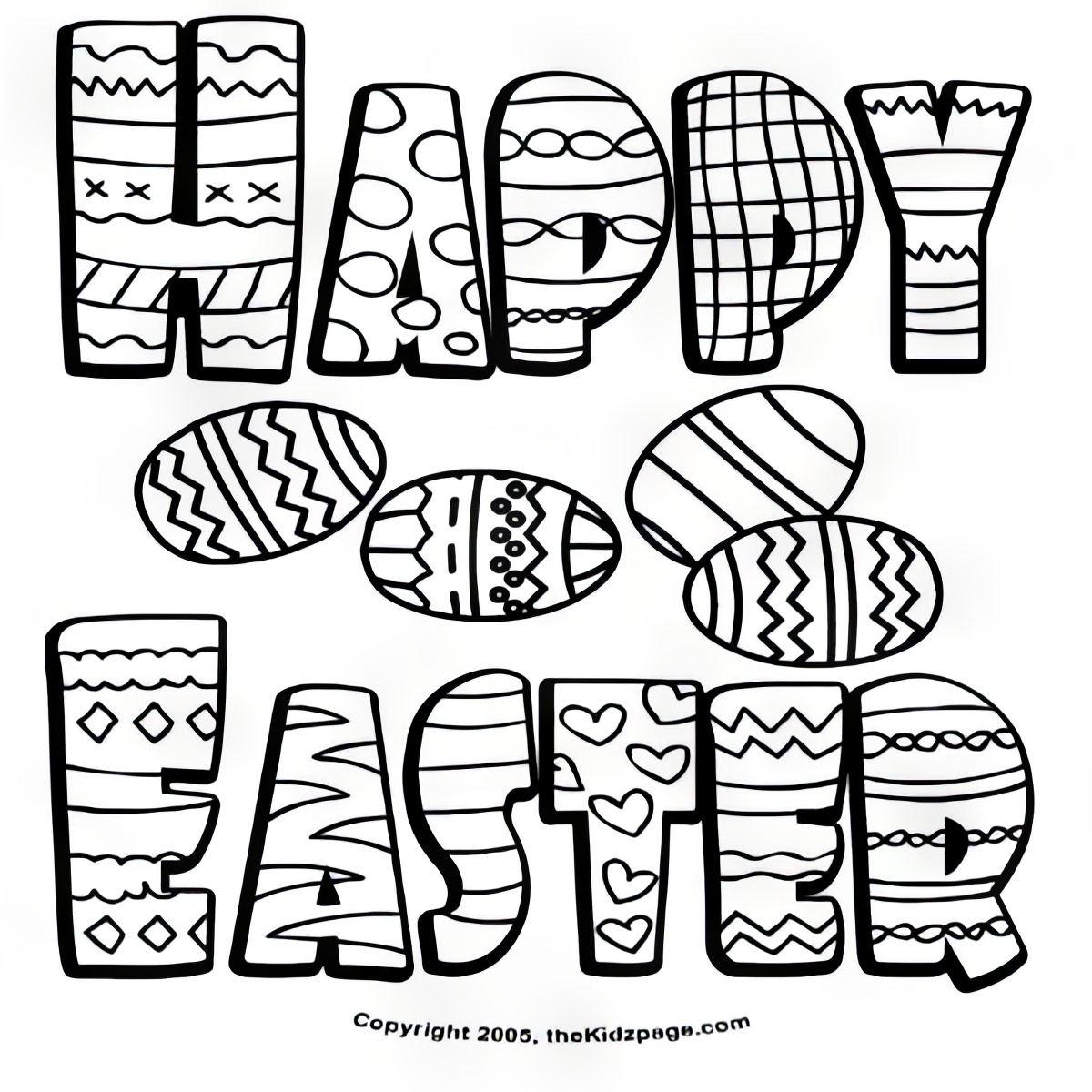 Happy Easter coloring pages free