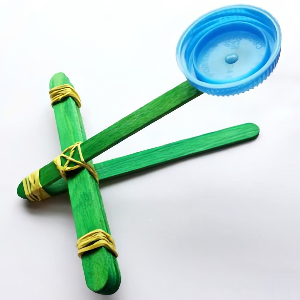 popsicle sticks and rubber band catapult craft