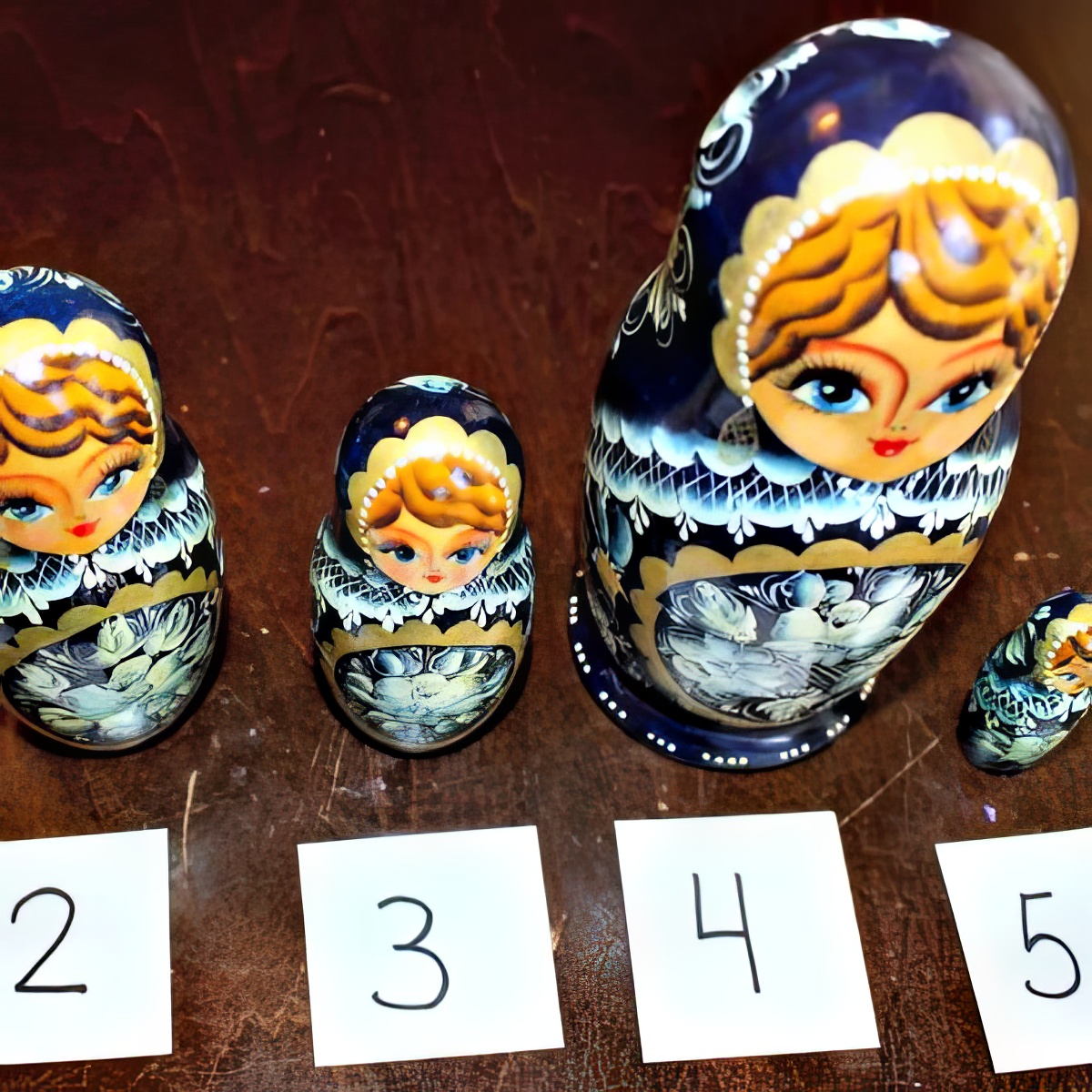 russian nesting dolls for preschool math, counting games