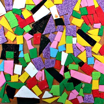 foam mosaics, 16 Easy Art Activities For Your 4 Year Old