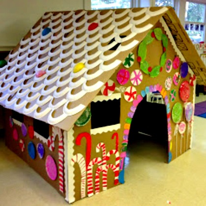 cardboard gingerbread house, Yummy and Creative Gingerbread Man Activities