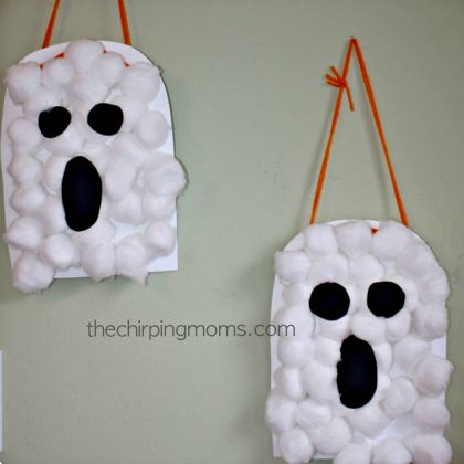 cotton ball ghosts, Fun Halloween Activities For Toddlers