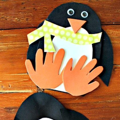 handprint penguin craft, cute penguin crafts for kids