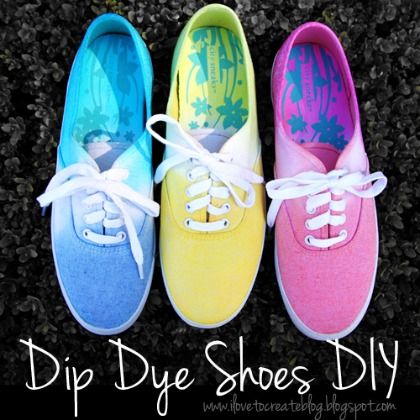 DIP DYED SHOES, Cool Upcycled Sneaker Ideas