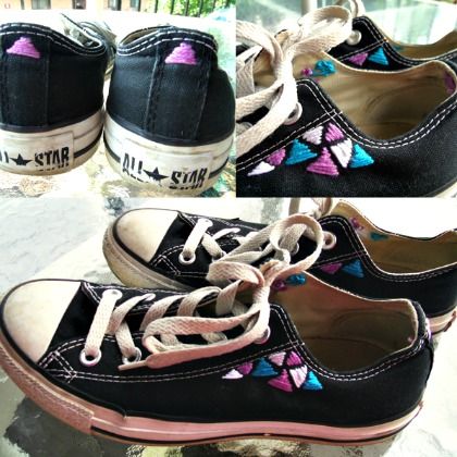 EMBROIDERED SNEAKERS, Cool Upcycled Sneaker Ideas