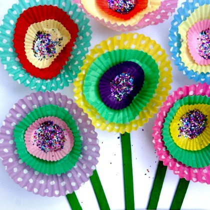 PAPER CUPCAKE FLOWERS, Colorful and Fabulous Flower Activities for Kids!