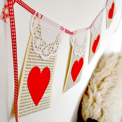 book bunting, Lovely Valentine's Day Garland Ideas