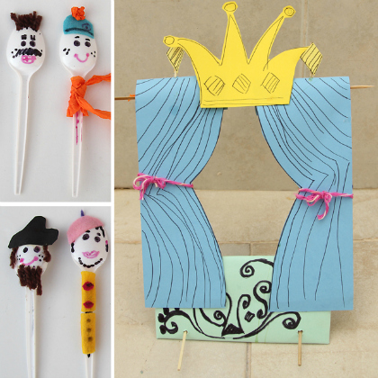 Creatr you own Disney Story with this spoon puppet theater for Preschoolers.