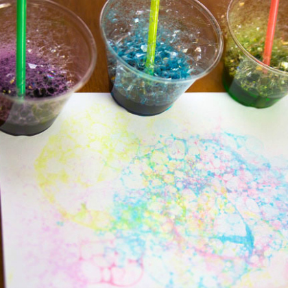 bubble art, Silly Straw Activities for 5-Year-Olds