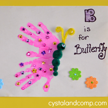 Make this butterfly handprint craft for the girls today!