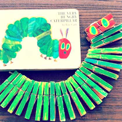 Painted Clothespins Caterpillar for preschoolers!
