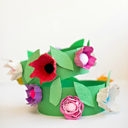 egg carton flower crown for little girls and big girls too!