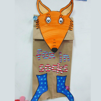 fox in socks, dr seuss inspired crafts, dr. seuss, projects dr. seuss, toddlers