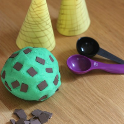 Chocolate Chip Ice Cream Play Dough Craft for the kids!