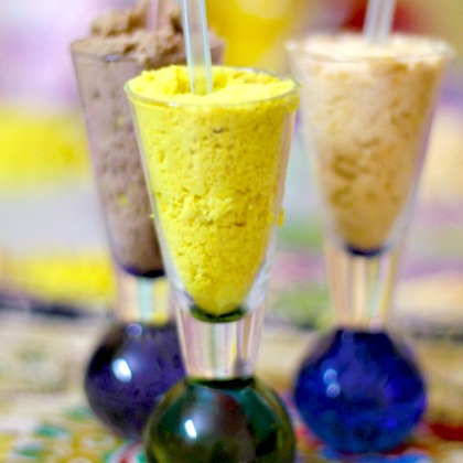 Colored Cloud Dough Ice Cream Shakes with the kids!