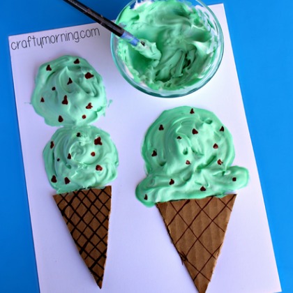 Puffy Paint Ice Cream Cones with the kids!