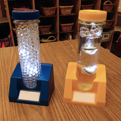 illuminated sensory bottles,  sensory bottles for toddlers, toddler activities, creative bottles, DIY sensory bottle ideas