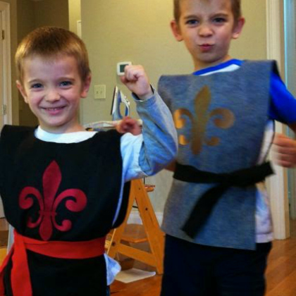 knight tunics, no-sew crafts for kids, creative no sew crafts