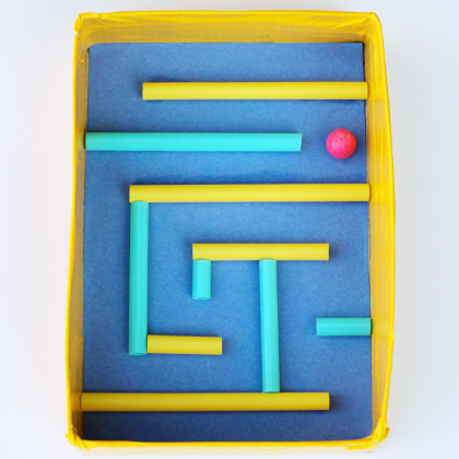 marble maze, Silly Straw Activities for 5-Year-Olds