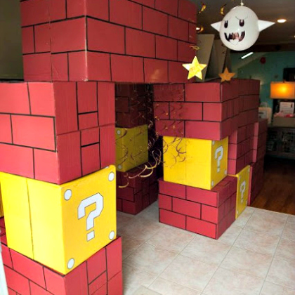 mario bros fort, Cardboard Forts, Cardboard projects, ways to play with cardboards, crafts for big kids, cardboard boxes crafts