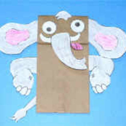 Paper Bag Elephant Puppet for kindergarteners!