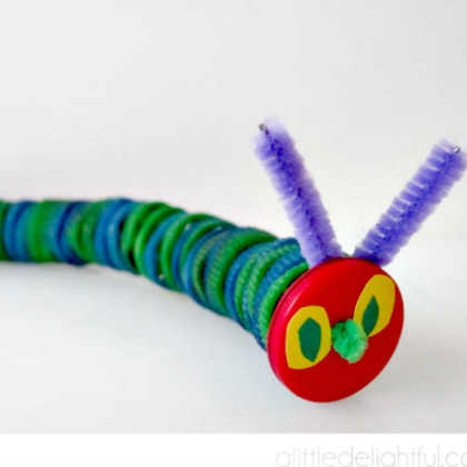  Colored Pasta Sweet Caterpillar for preschoolers!
