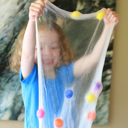 pom-pom slime, Pom-Pom Activities for Toddlers, Play ideas for toddlers, kids crafts, kids activities