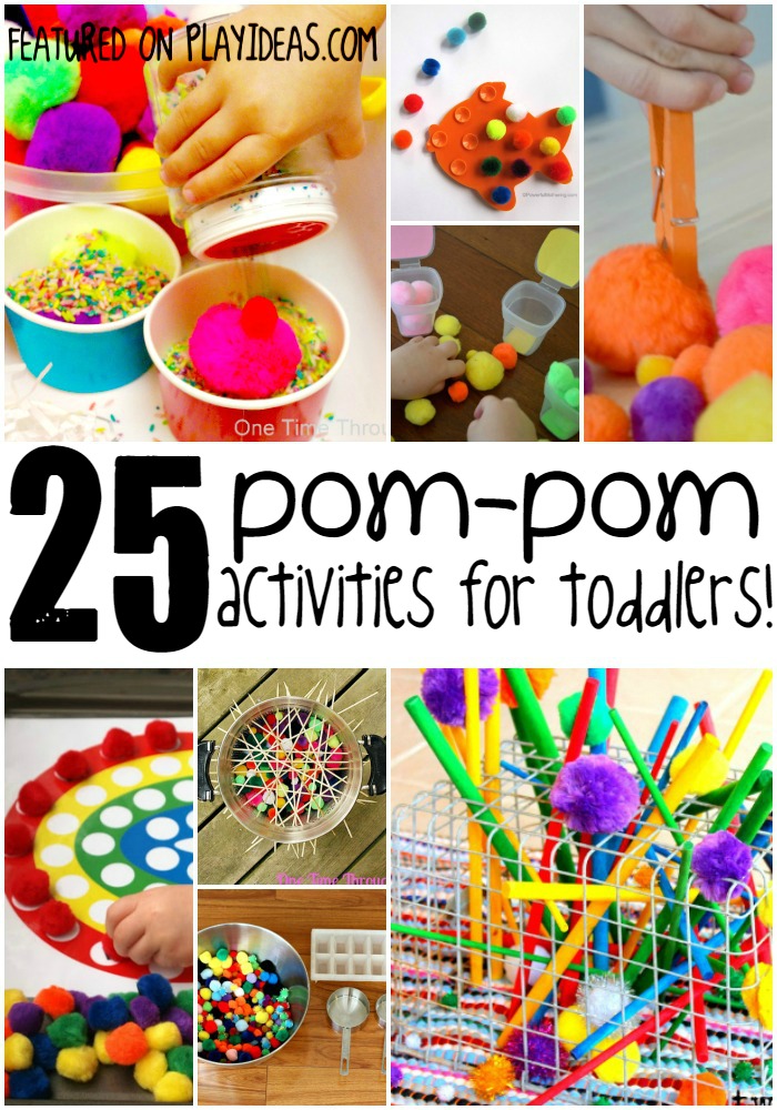 25 Pom-Pom Activities for Toddlers, Pom-Pom Activities for Toddlers, Play ideas for toddlers, kids crafts, kids activities