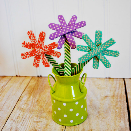 popsicle stick flowers-creative-washi-tape-crafts-for-kids-of-all-ages-play-ideas-craft-diy-and-easy