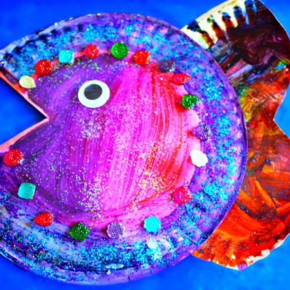 paper plate rainbow fish, Under the Sea Crafts for Kids