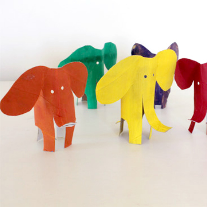Colorful Toilet Paper Fun Elephants for kindergarteners!