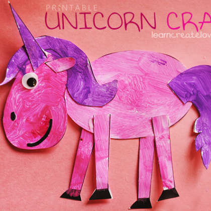 Printable Unicorn Craft for preschoolers!