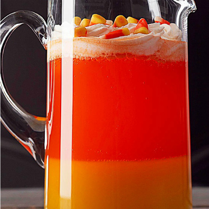 candy corn punch, crazy punch recipes, punch refreshments, kids party refreshments, drinks for kids, non alcoholic drinks, party drinks. punch recipes