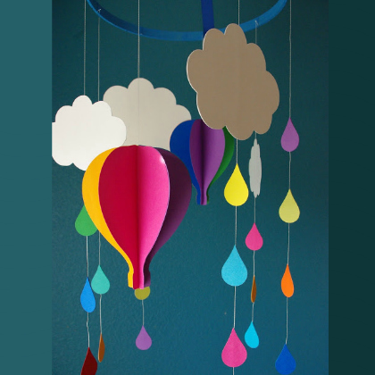 paper hot air balloon mobile, 25 Homemade Mobiles for Babies