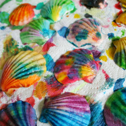 collected shells 25 groovy colorful tie dye art crafts for kids toddlers preschoolers