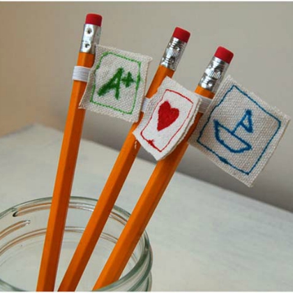 canvas toppers, playful pencil toppers for kids