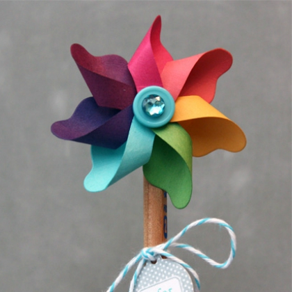 colorful pinwheel, playful pencil toppers for kids
