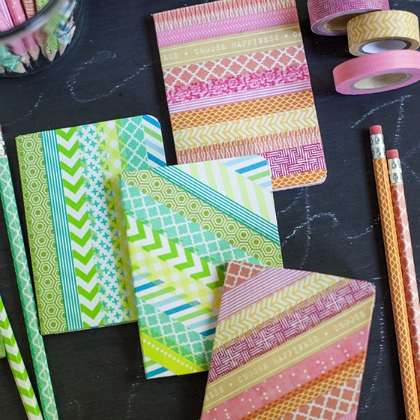 DIY Washi Tapes Notebooks and Pencils for the kids!