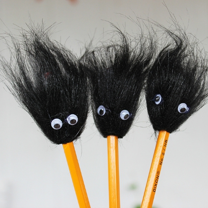 fuzzy head toppers, playful pencil toppers for kids