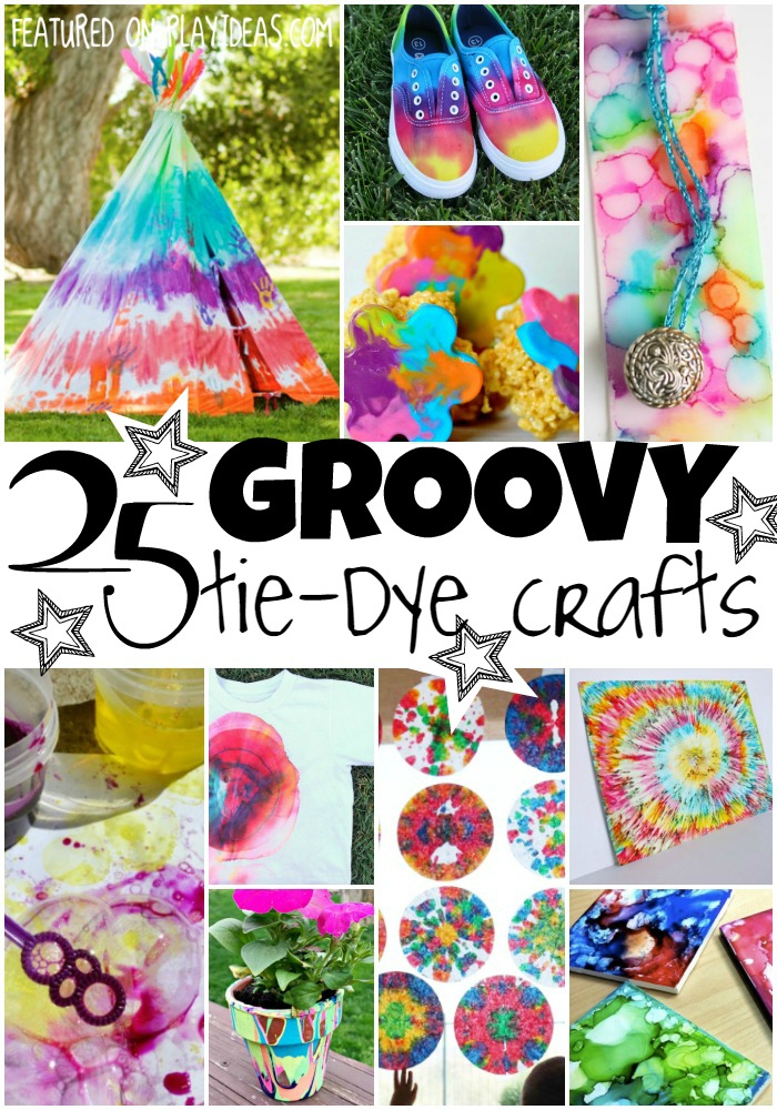 large collage 25 groovy colorful tie dye art crafts