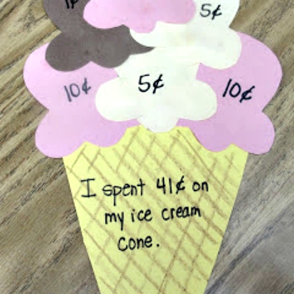 counting ice cream scoops, Fun Money Activities for Kids