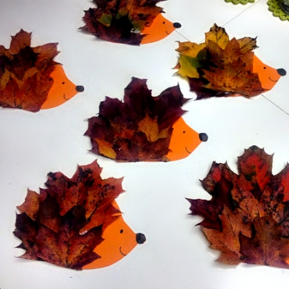 leaf hedgehogs, Fall Leaf Crafts for Preschoolers, autumn art ideas, fall art projects, crafts for kids, leaf arts, fall leaf arts for kids, activities for preschoolers