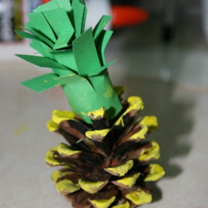 pineapple pinecone for preschoolers!