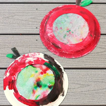 Coffee Filter Apple Sun Catchers (No Time for Flash Cards)