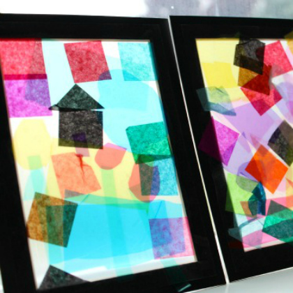 colorful framed stained glass pictures