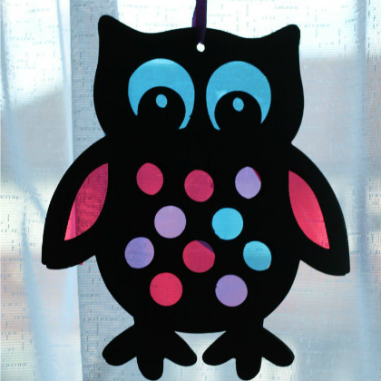 owl stained glass craft