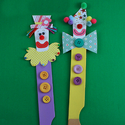 paint stick clowns puppets for kids!