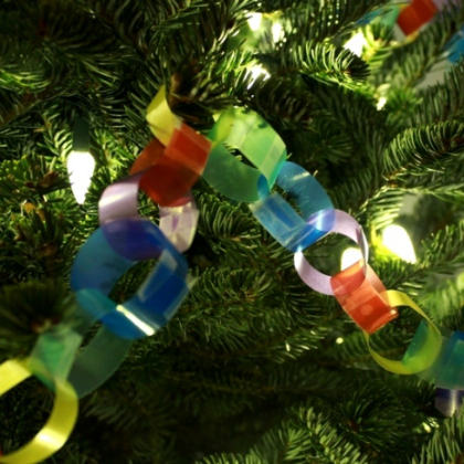 colorful stained glass ring garland